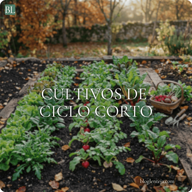Rábanos, lechugas, espinacas, acelgas y otras hortalizas de ciclo corto cultivadas en un huerto durante el otoño.